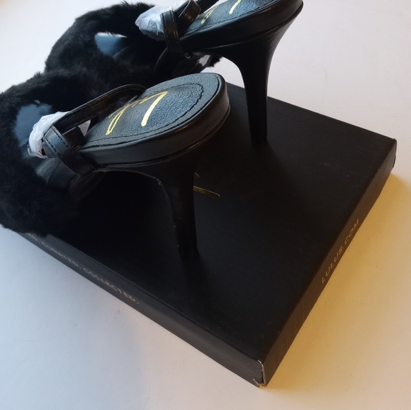 SOLD!Lulu's faux fur ankle strap high heel sandals - Picture 9 of 10